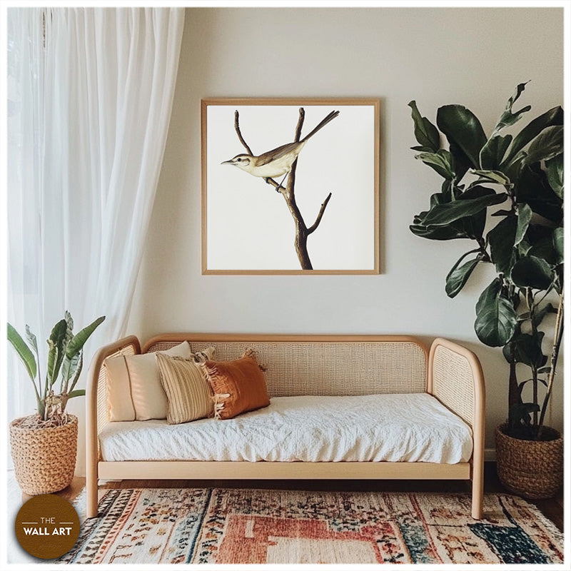 BORWN BIRD ON BRANCH