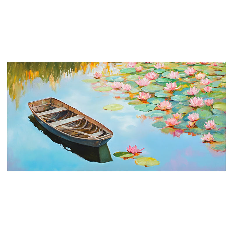 BOAT THROUGH WATER LILIES