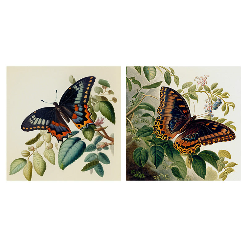 BUTTER FLY ON LEAVES I_SETOF2_