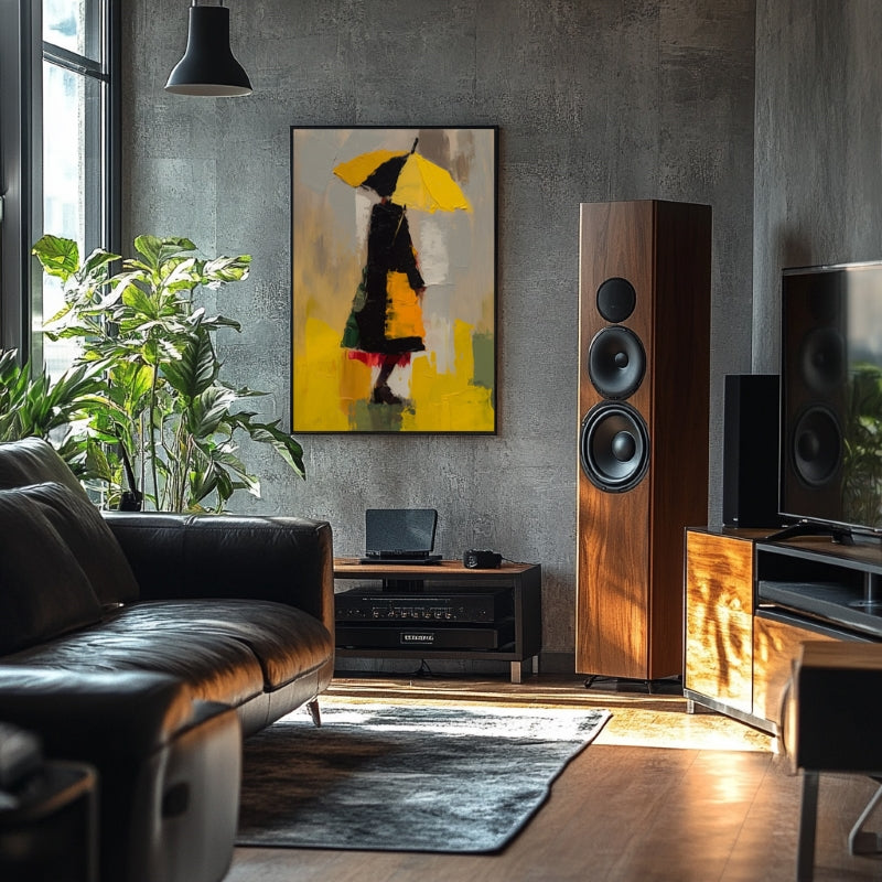 WOMAN WITH YELLOW UMBRELLA