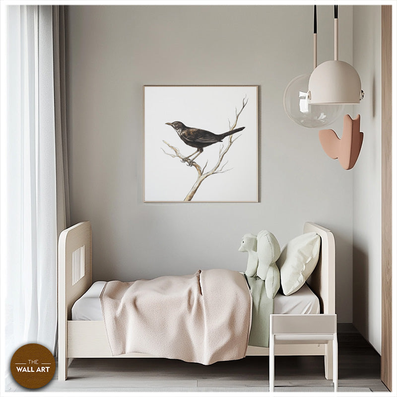 BLACK BIRD ON BRANCH
