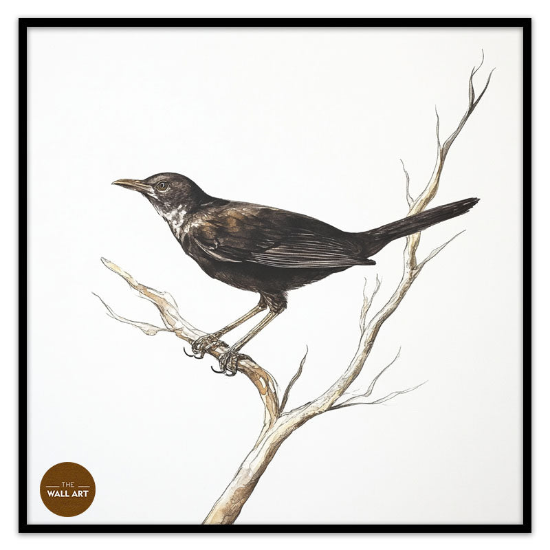 BLACK BIRD ON BRANCH