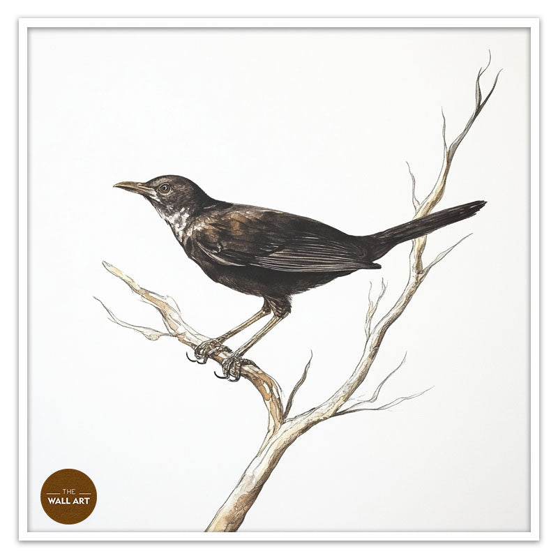 BLACK BIRD ON BRANCH