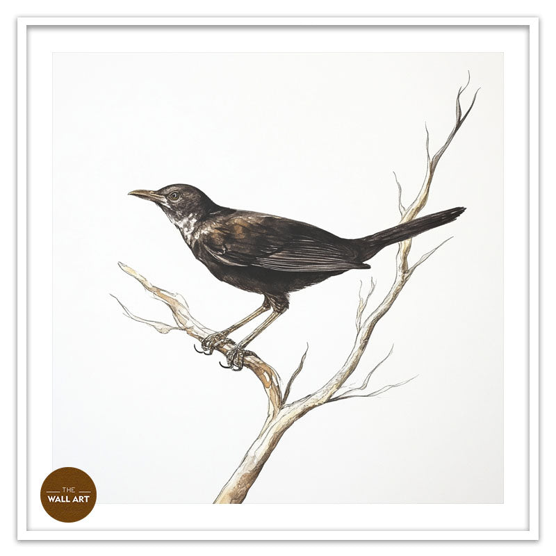 BLACK BIRD ON BRANCH