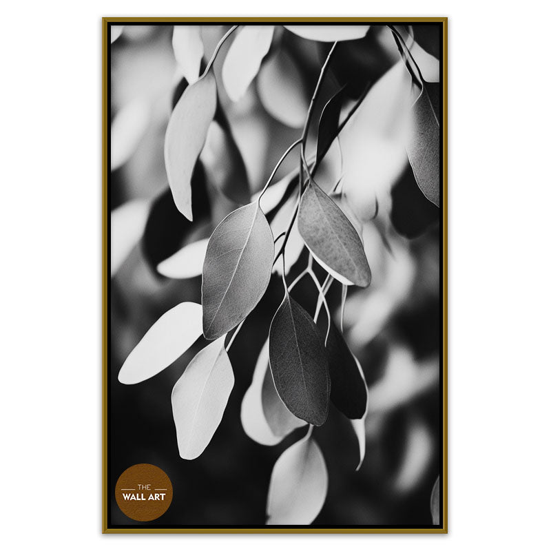 EUCALYPTUS LEAVES BLACK AND WHITE