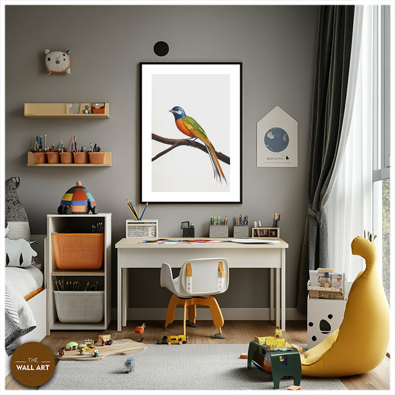 LONG TAIL BIRD ON BRANCH