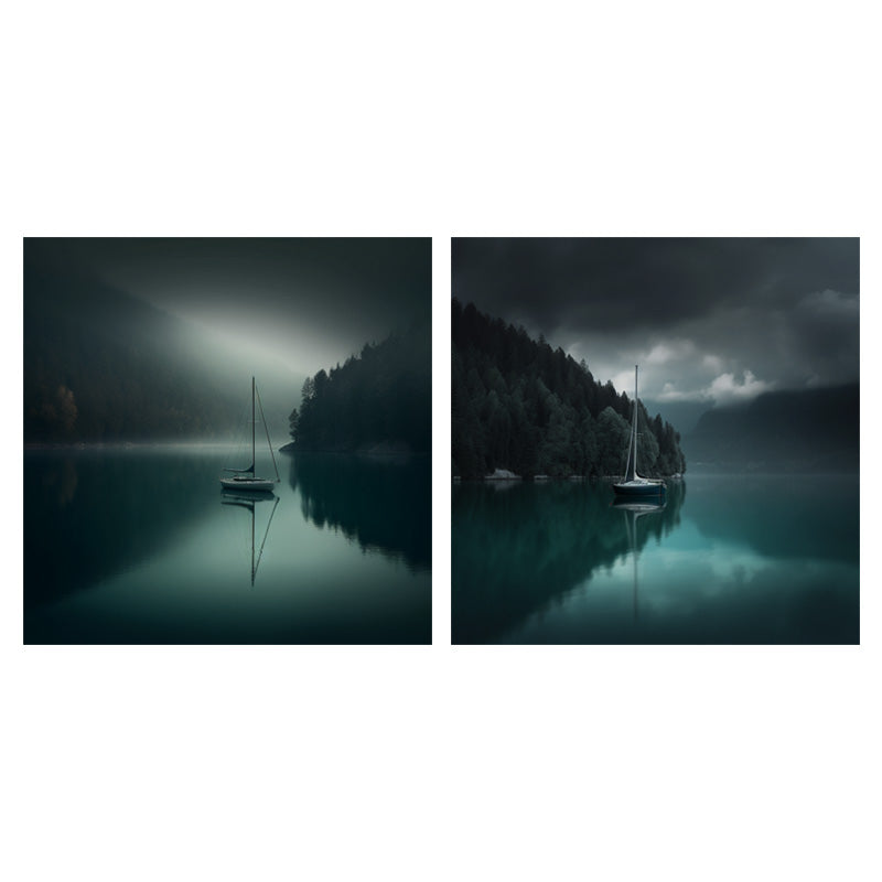 SAIL BOAT IN GREEN LAKE I_SETOF2_