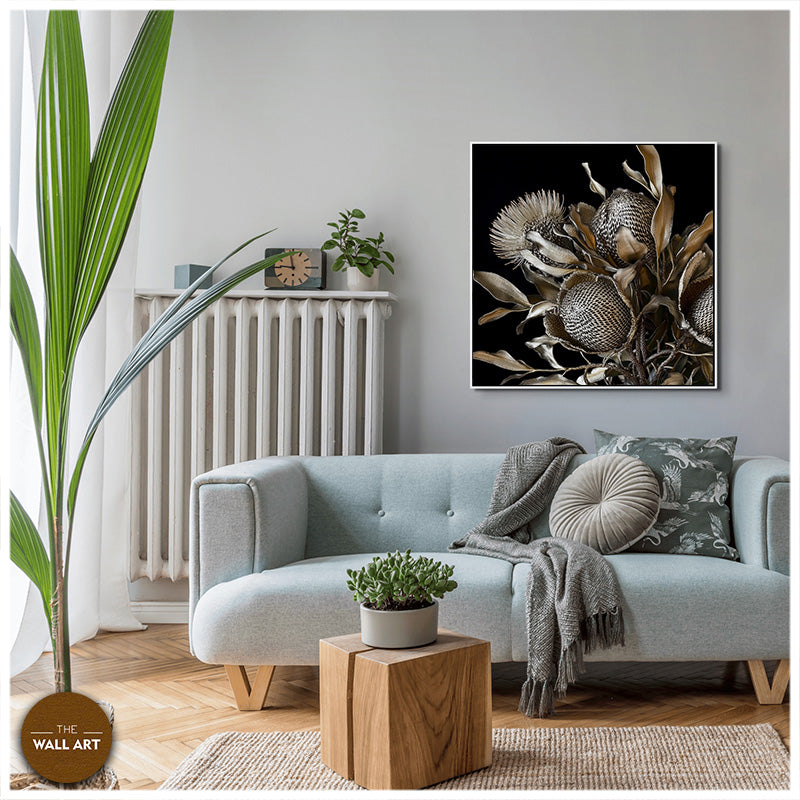 SILVER BANKSIA FLOWER BUNCH