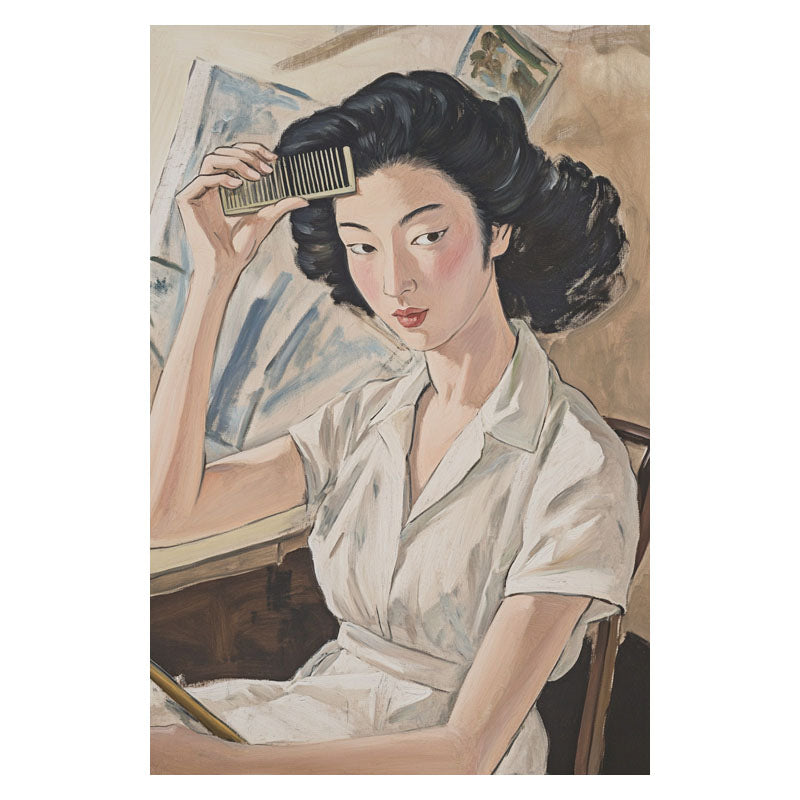 WOMAN BRUSHING HAIR