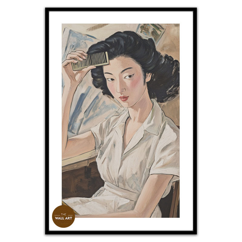 WOMAN BRUSHING HAIR