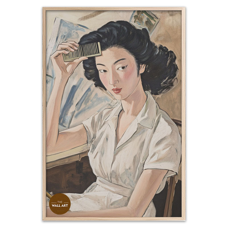 WOMAN BRUSHING HAIR