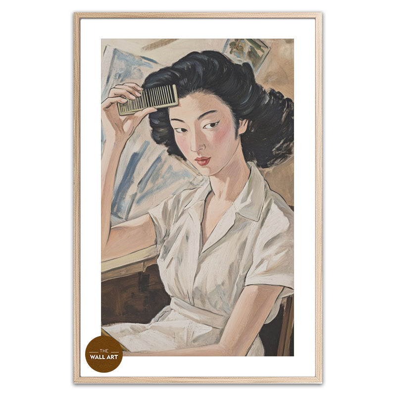 WOMAN BRUSHING HAIR