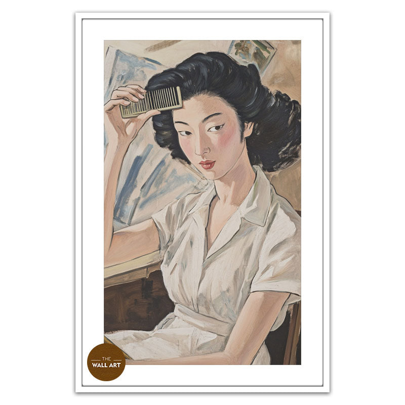 WOMAN BRUSHING HAIR
