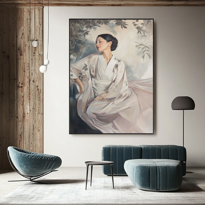 WOMAN IN WHITE KIMONO