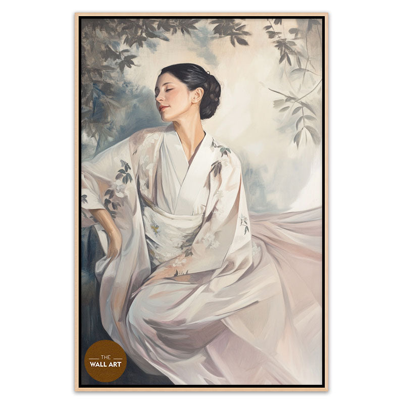 WOMAN IN WHITE KIMONO