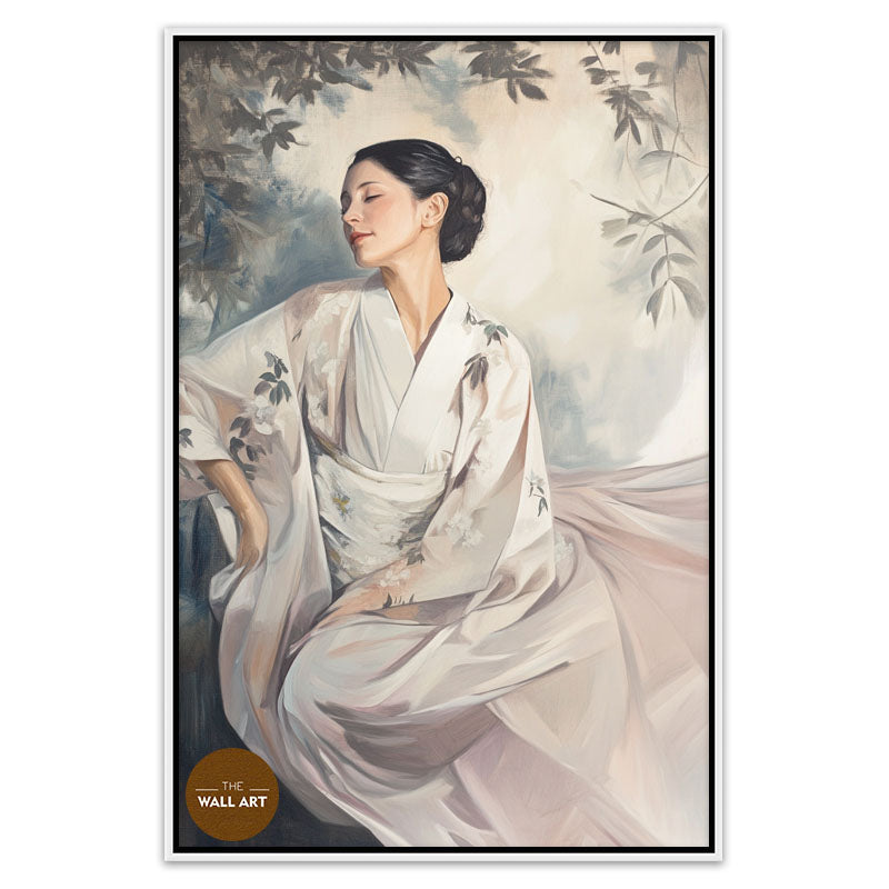 WOMAN IN WHITE KIMONO