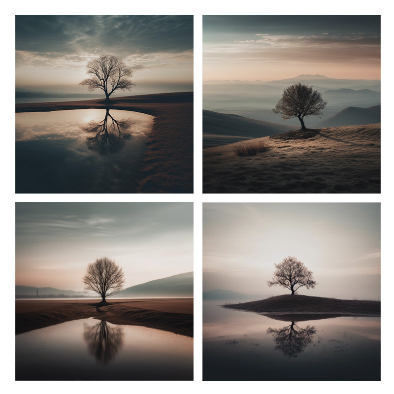 ALONE TREE AT DAWN I_SETOF4_