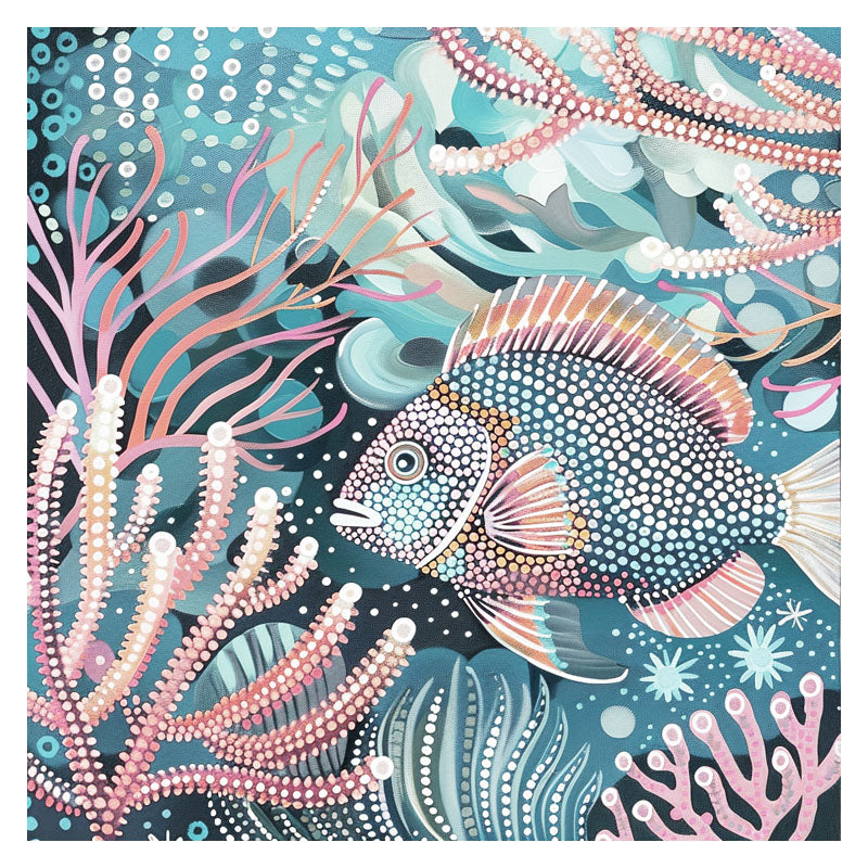 ARBORIGINAL ART OF  FISH AND SEAWEED I