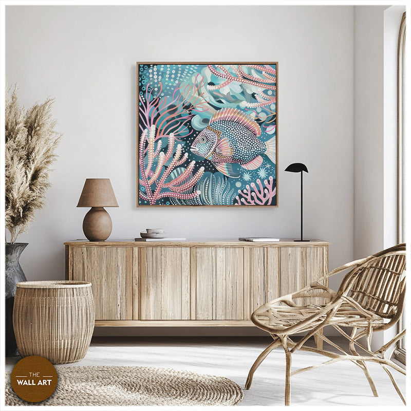 ARBORIGINAL ART OF  FISH AND SEAWEED I