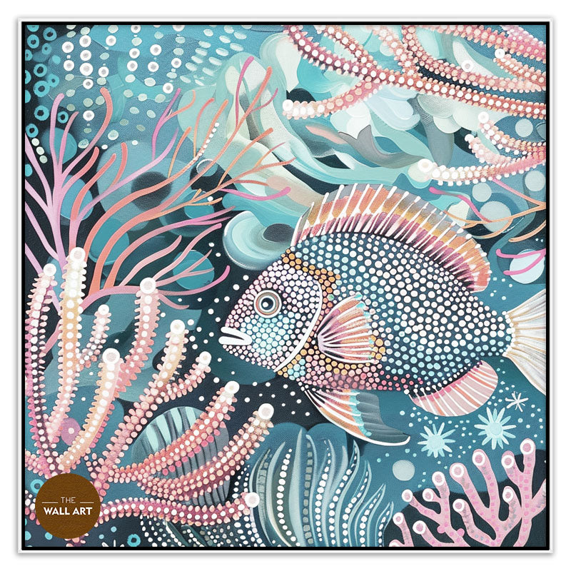 ARBORIGINAL ART OF  FISH AND SEAWEED I