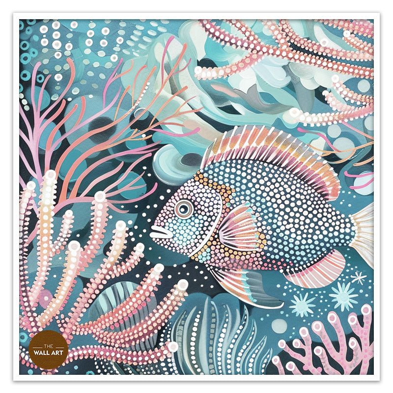 ARBORIGINAL ART OF  FISH AND SEAWEED I