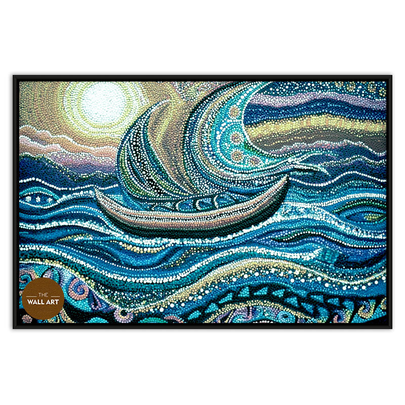 ARBORIGINAL ART OF BLUE BOAT