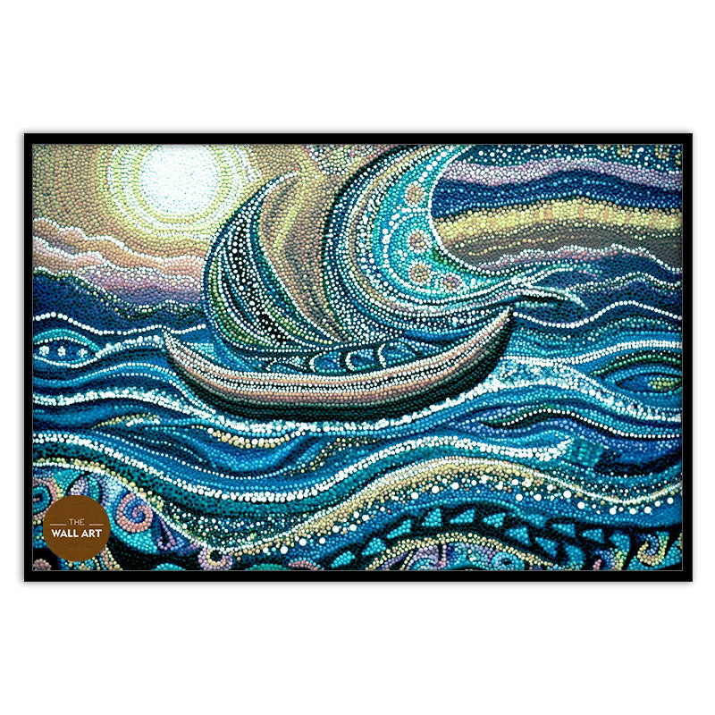 ARBORIGINAL ART OF BLUE BOAT
