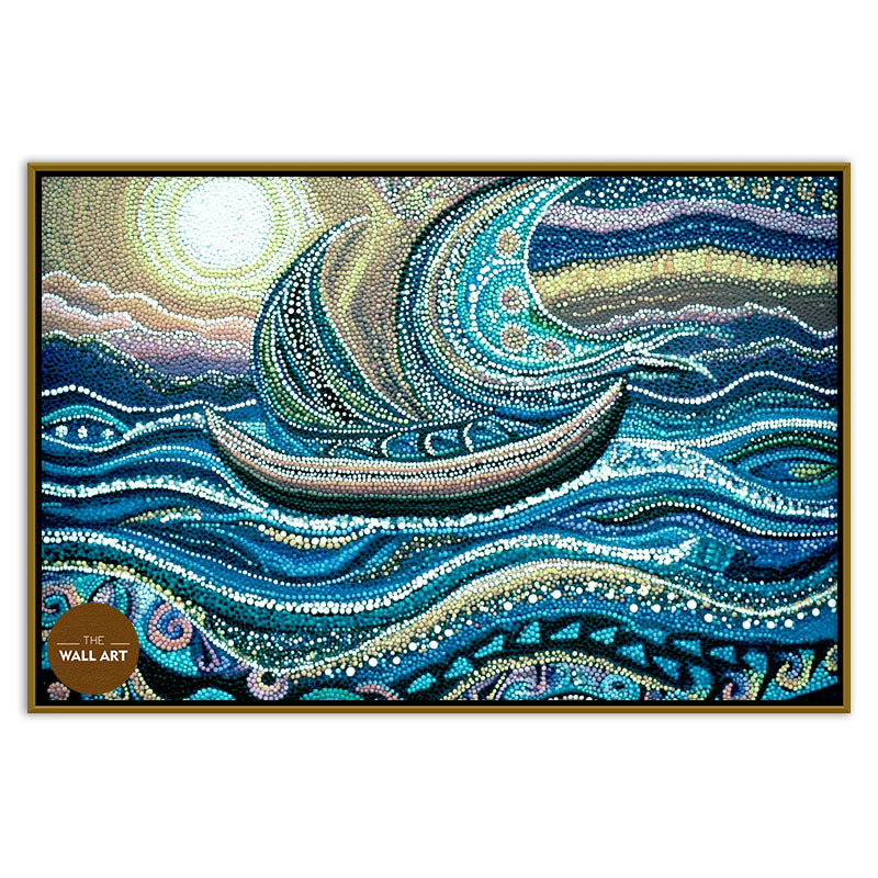 ARBORIGINAL ART OF BLUE BOAT