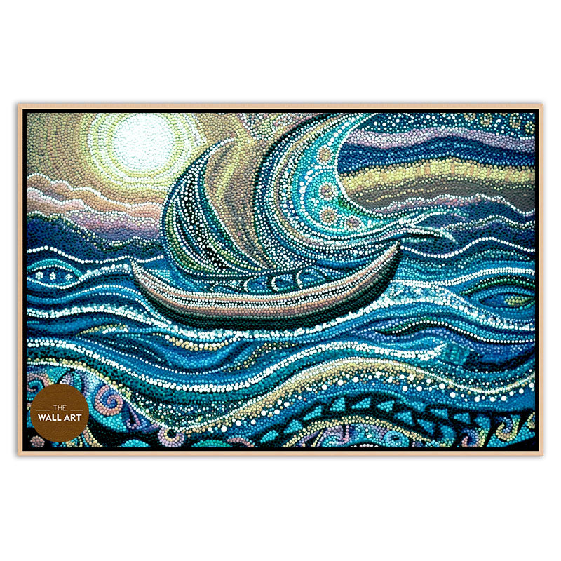 ARBORIGINAL ART OF BLUE BOAT