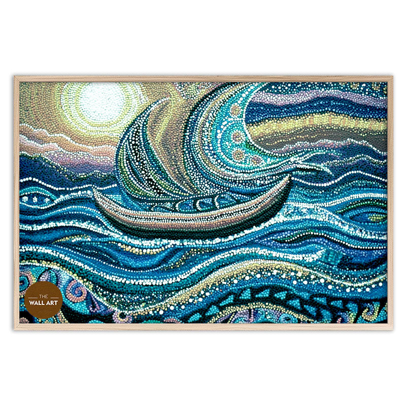 ARBORIGINAL ART OF BLUE BOAT