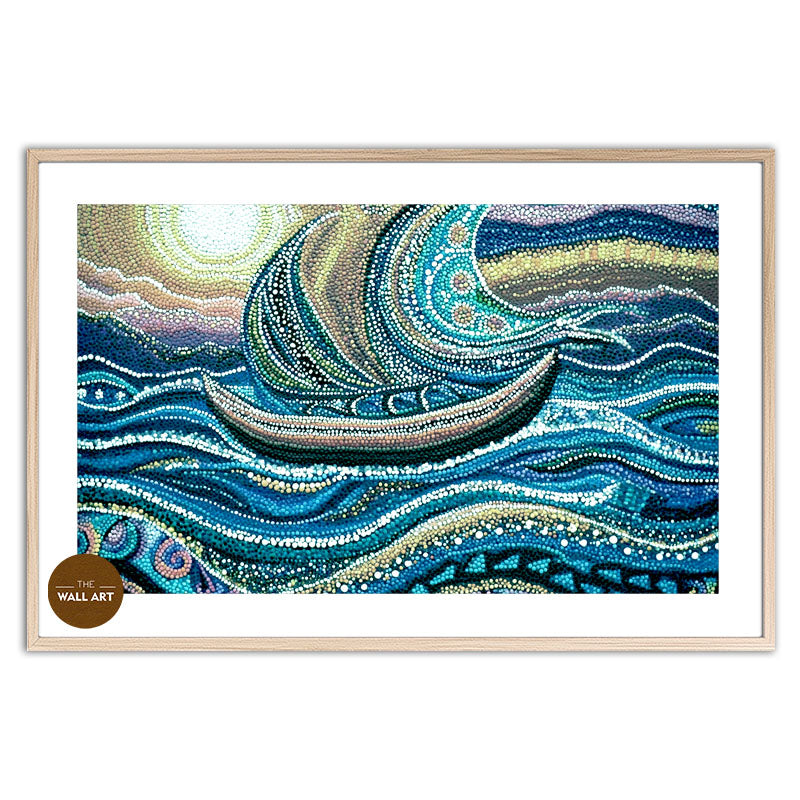 ARBORIGINAL ART OF BLUE BOAT
