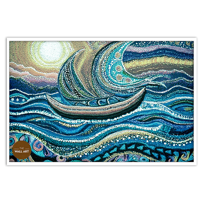 ARBORIGINAL ART OF BLUE BOAT