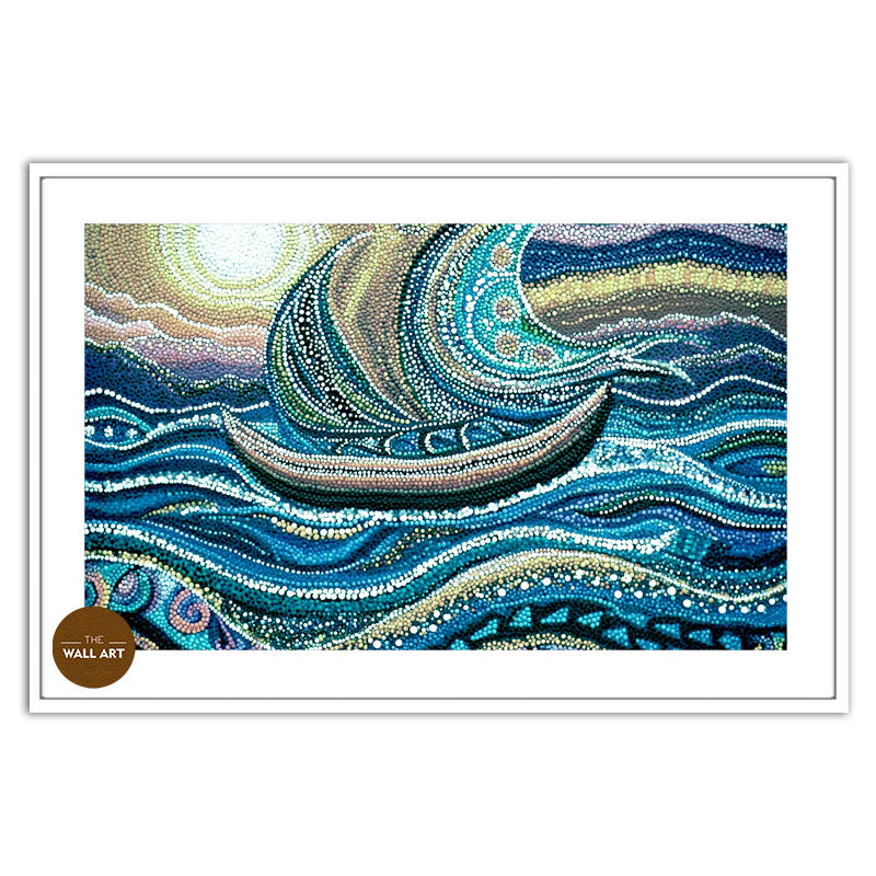ARBORIGINAL ART OF BLUE BOAT