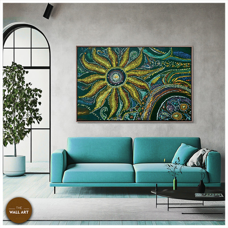ARBORIGINAL ART OF GREEN SUN