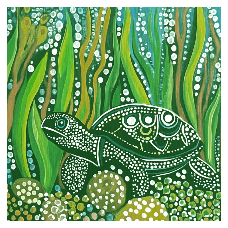 ARBORIGINAL ART OF GREEN TURTLE