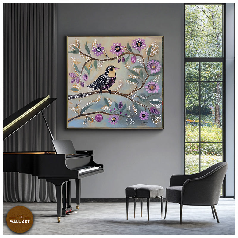 ARBORIGINAL ART OF PURPLE BIRD