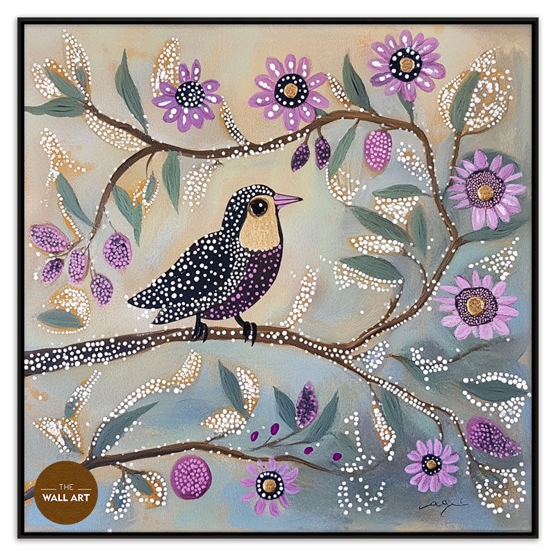 ARBORIGINAL ART OF PURPLE BIRD