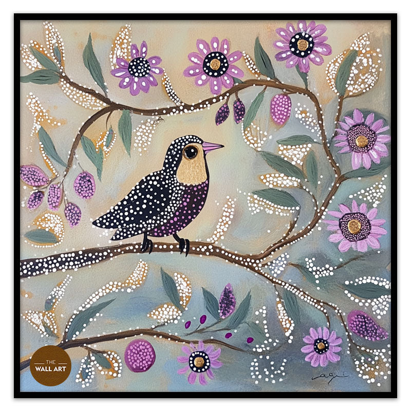 ARBORIGINAL ART OF PURPLE BIRD