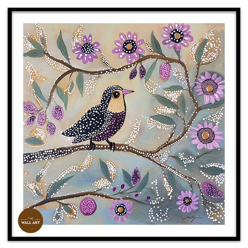 ARBORIGINAL ART OF PURPLE BIRD