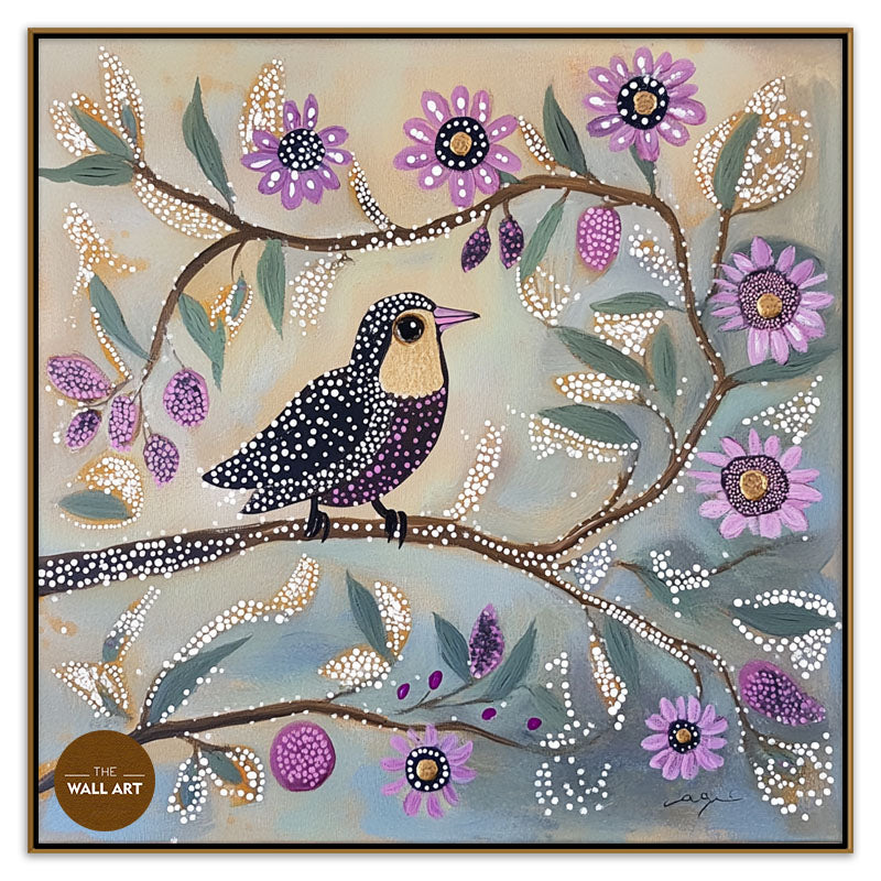 ARBORIGINAL ART OF PURPLE BIRD