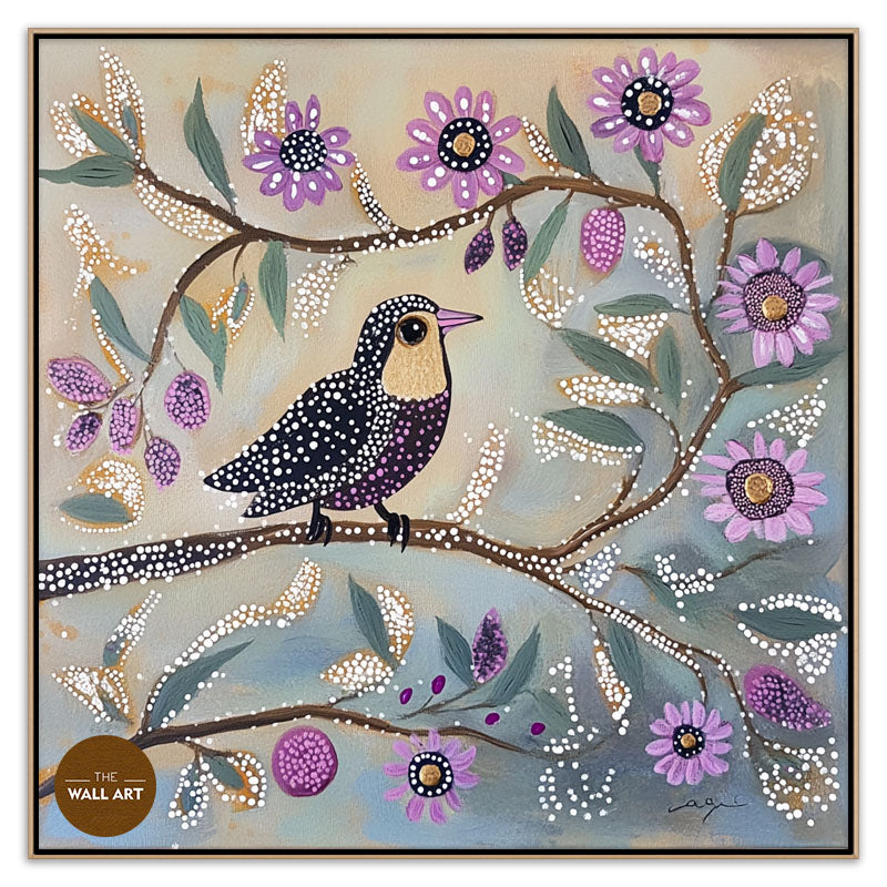 ARBORIGINAL ART OF PURPLE BIRD