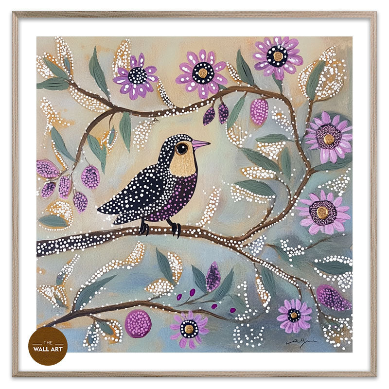 ARBORIGINAL ART OF PURPLE BIRD