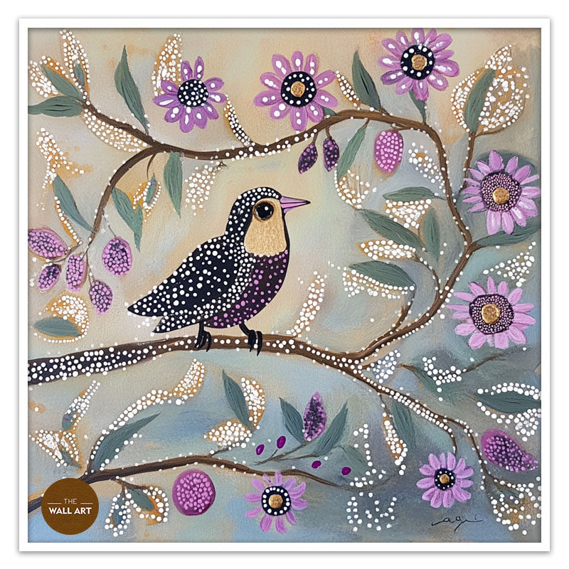 ARBORIGINAL ART OF PURPLE BIRD