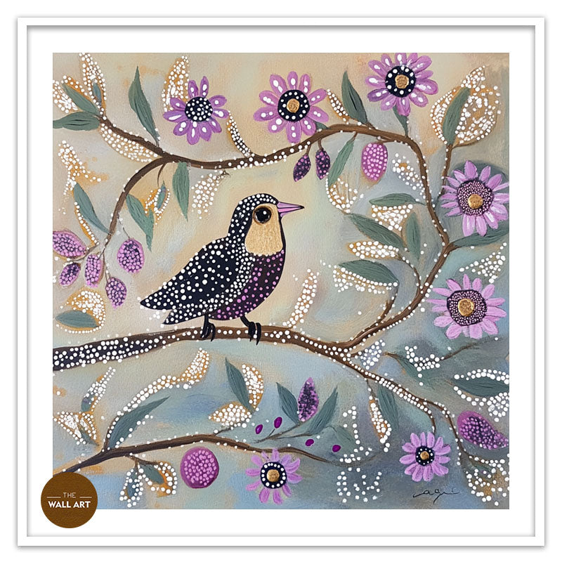 ARBORIGINAL ART OF PURPLE BIRD