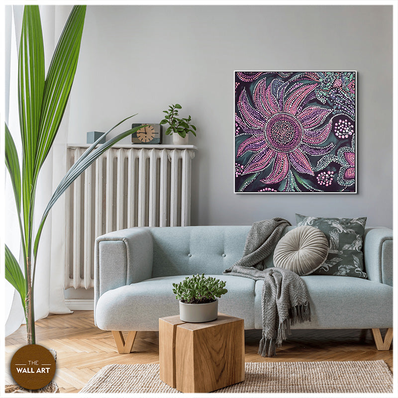 ARBORIGINAL ART OF PURPLE FLOWER