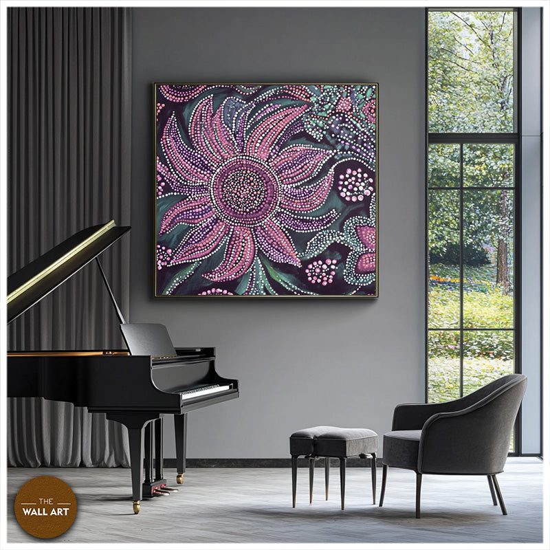 ARBORIGINAL ART OF PURPLE FLOWER