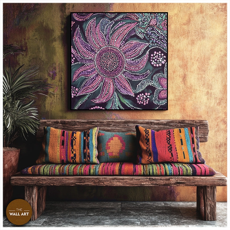 ARBORIGINAL ART OF PURPLE FLOWER