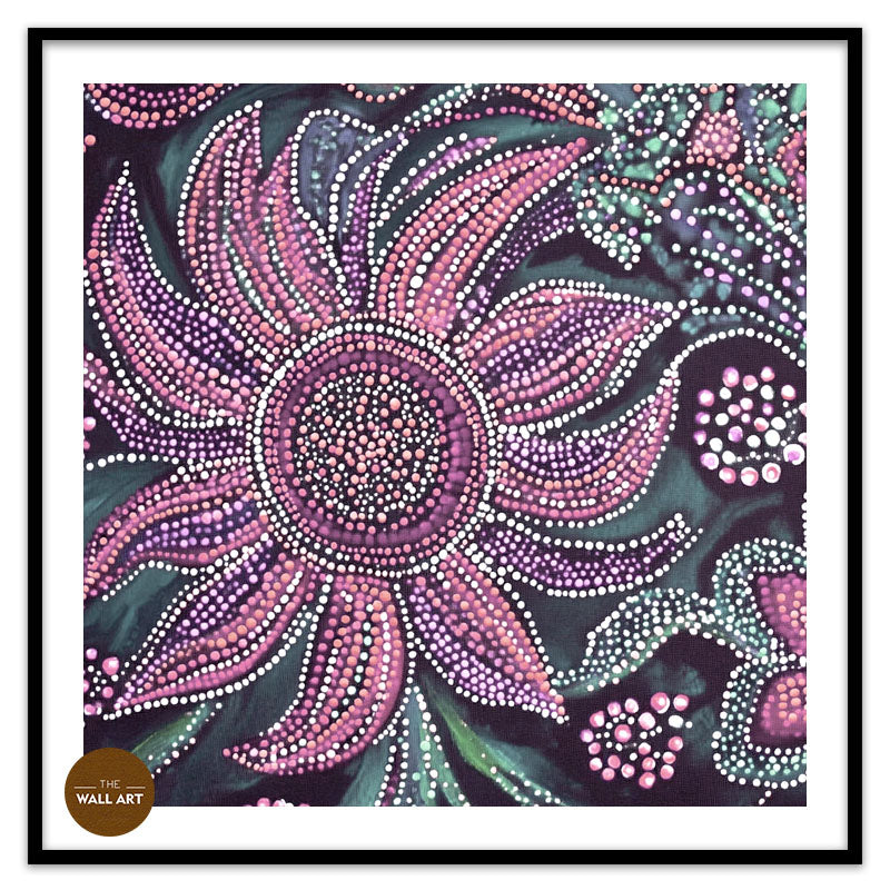 ARBORIGINAL ART OF PURPLE FLOWER