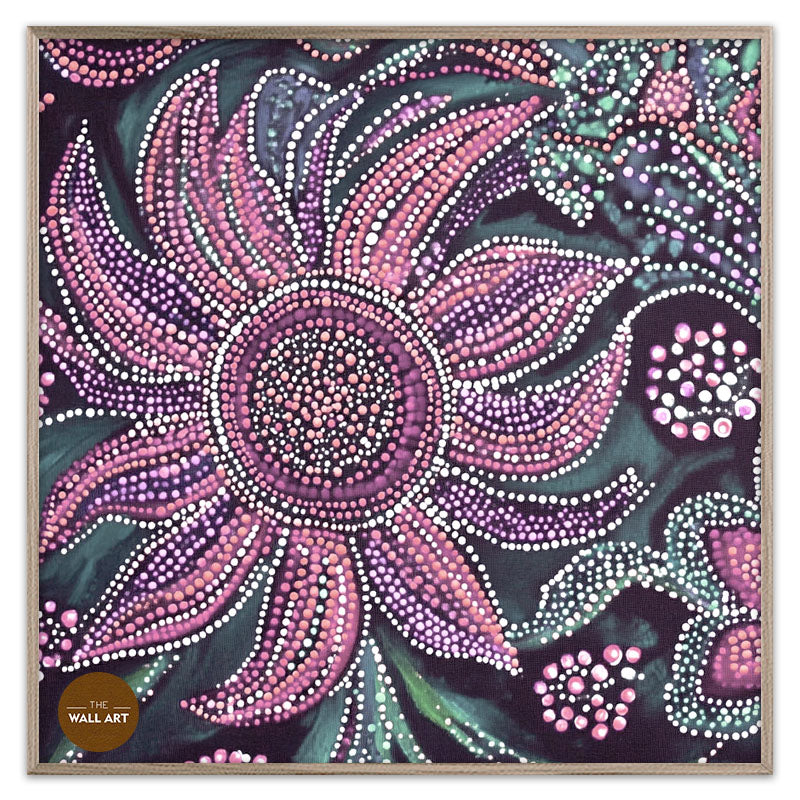 ARBORIGINAL ART OF PURPLE FLOWER