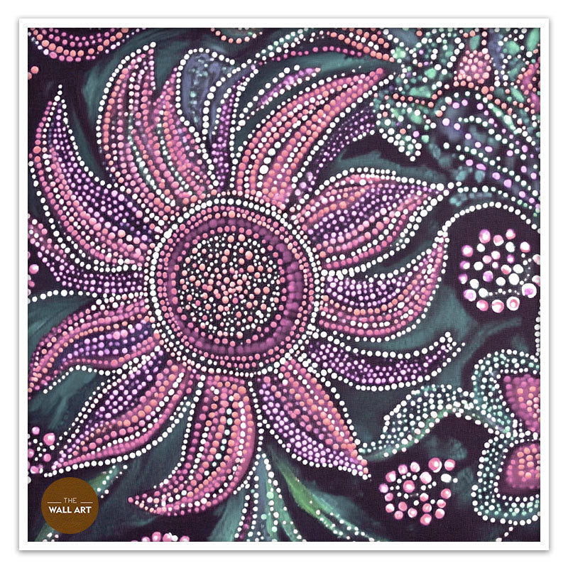 ARBORIGINAL ART OF PURPLE FLOWER